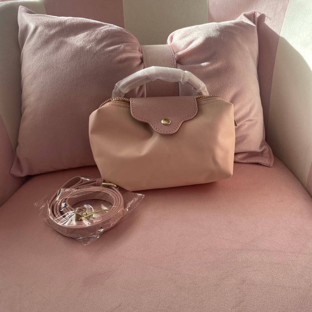 Blush Pink Clutch with Gold Accents
